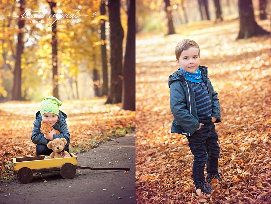 sesja jesienna dzieci Krakow, jesienny plener dzieciecy